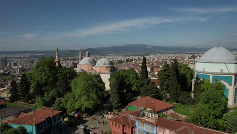 aerial of bursa green tomb