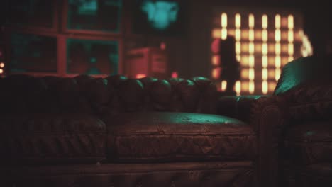 sci fi futuristic interior with neon lights