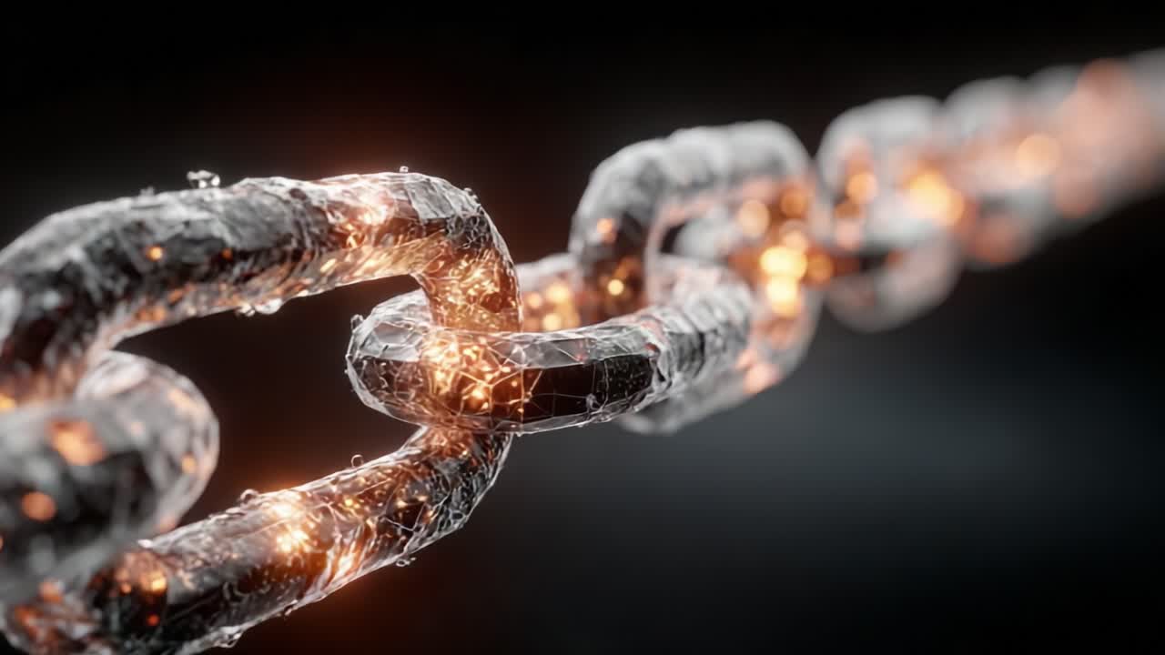 A Glimpse into the Power of Chains: Unveiling the Strength and Complexity of Interconnected Links Radiating Energy and Light
