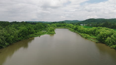 tennessee river near mousetail landing state park in perry county, tennessee, usa