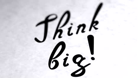 "think big" on the page. looping footage has 4k resolution.