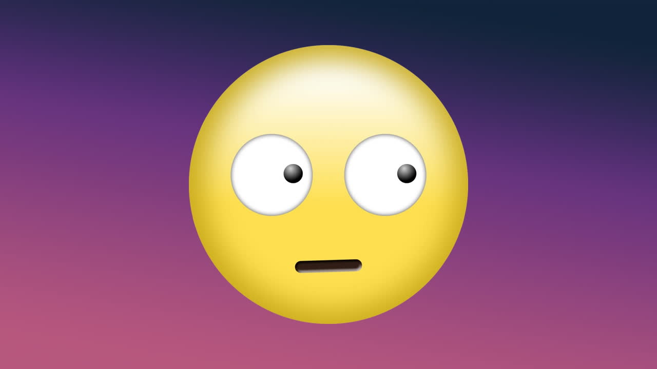 animación del icono de emoji en un fondo rosa