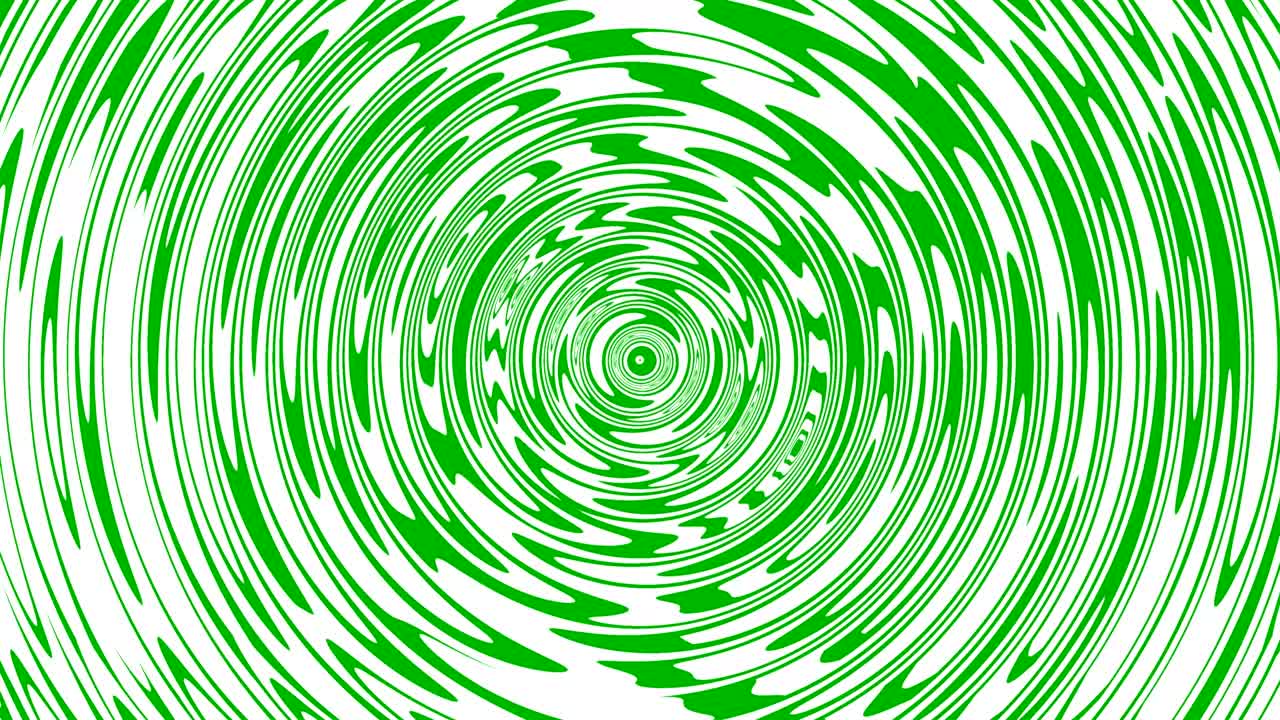 녹색 화면 배경으로 원형 파동 모션 그래픽