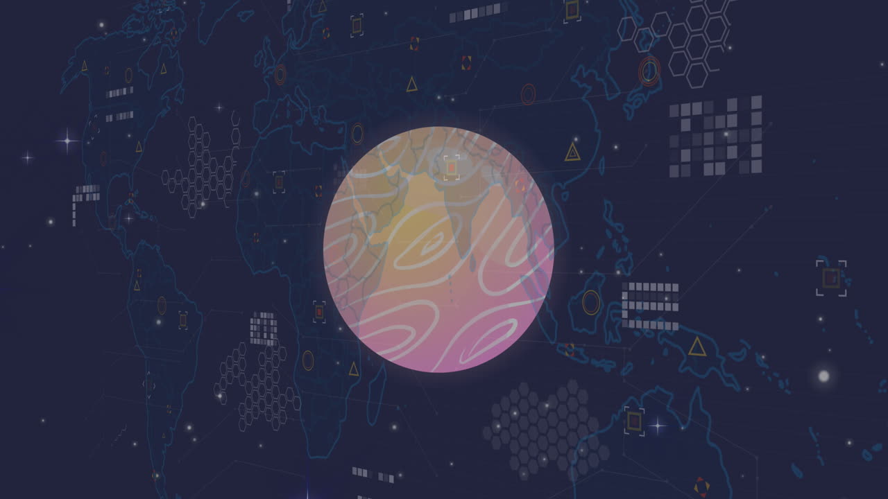 전 세계 데이터 프로세싱의 애니메이션