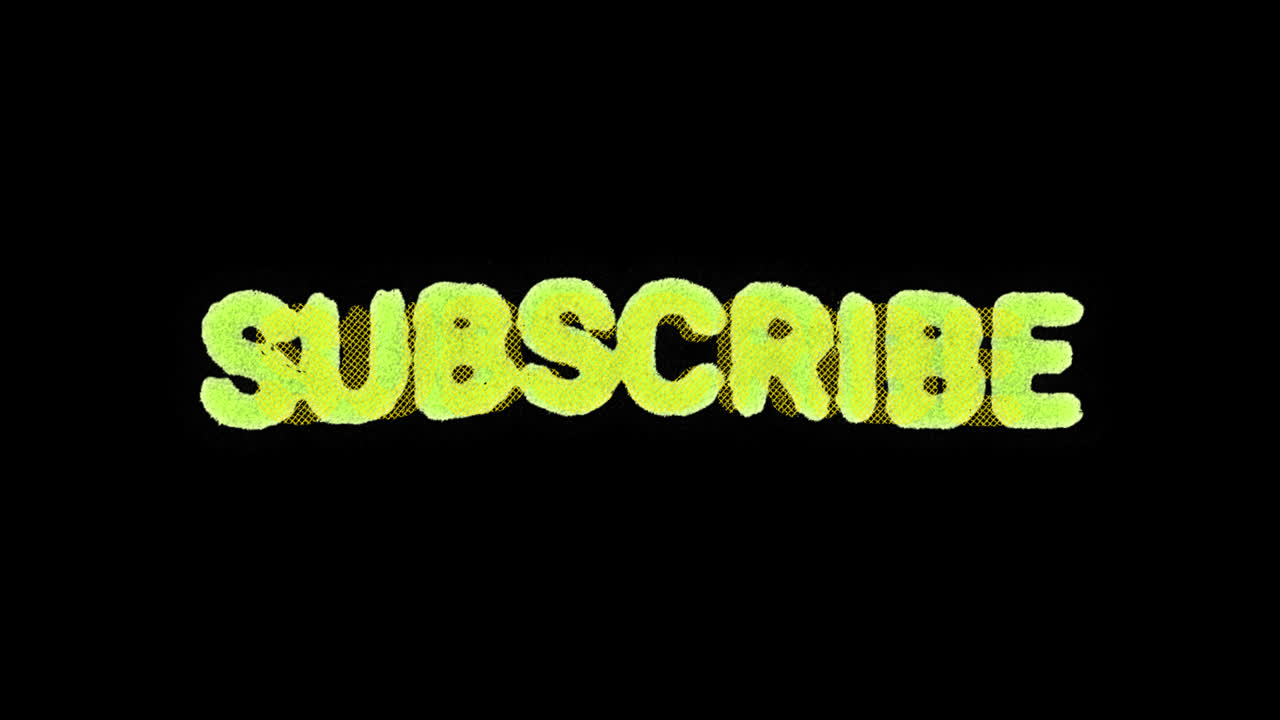 Animated Textured Subscribe Text on Black Background
