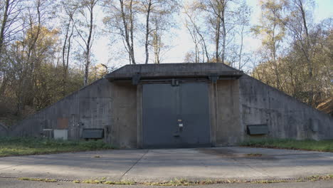 munition bunker in forest