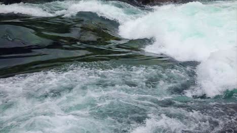 Agua-Del-Río-De-Montaña-Con-Primer-Plano-En-Cámara-Lenta