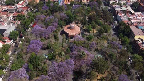 Overtake-Shot-Of-Spectacular-Morisco-Kiosk,-Santa-MarÃ­a-la-Ribera,-Mexico-City