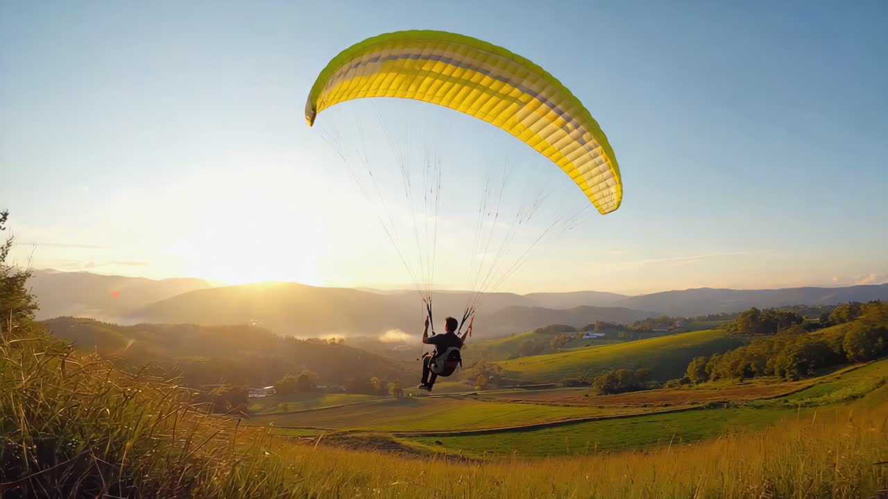 Paragliding at Sunset