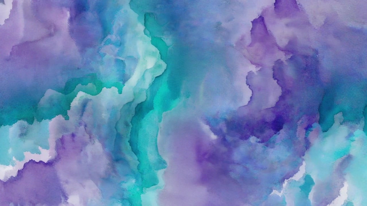 Sfondo astratto ad acquerello con sfumature di inchiostro viola e verde acqua