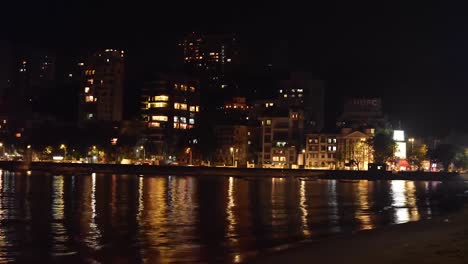 Timelapse-De-La-Playa-En-Mumbai-Por-La-Noche