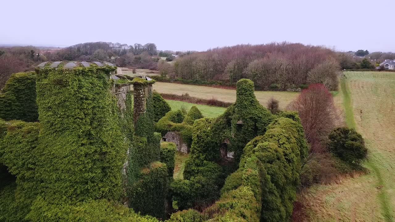 멘로 성 (menlo castle) 의 공중 사진, 갈웨이 (galway)