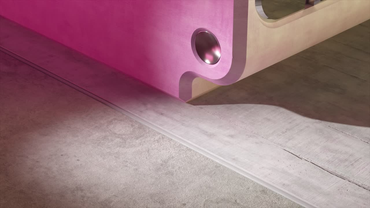 Abstract Interior Design with Green Sphere