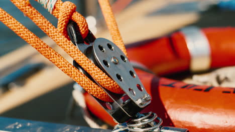 rigging with ropes and blocks on the yacht 6