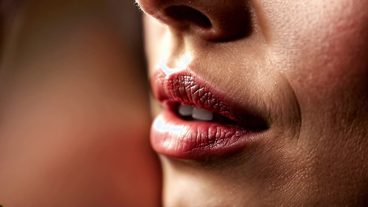 primer plano de los labios de una mujer.