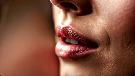 close-up of a woman's lips