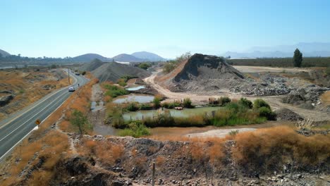 lagoon on the banks of maipo, in the commune of buin, country of chile