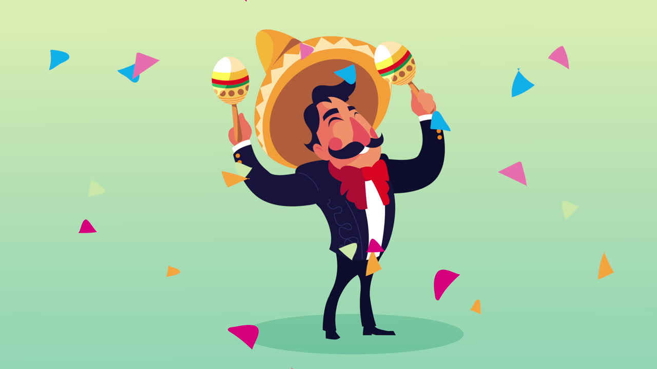 mariachi mexicano interpretando el personaje de maracas