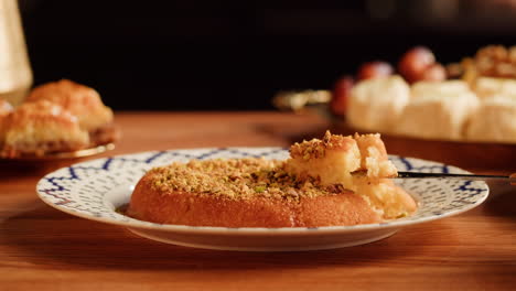 delicious middle eastern dessert with pistachios