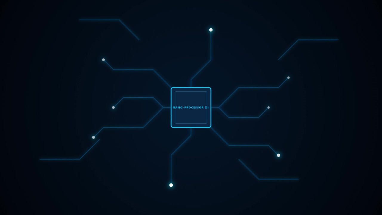 Digital nano-processorchip med glødende kredsløbsforbindelser