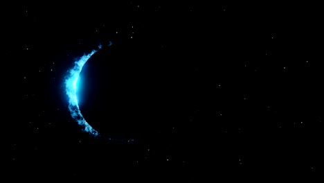 un hermoso futurista brillante eclipse solar completo, la luna cubre completamente el sol