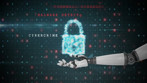 robotic hand presenting digital cloud data security