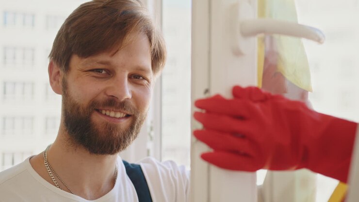 servizi di pulizia delle finestre da parte di un professionista