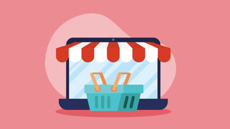 compras en línea en el portátil