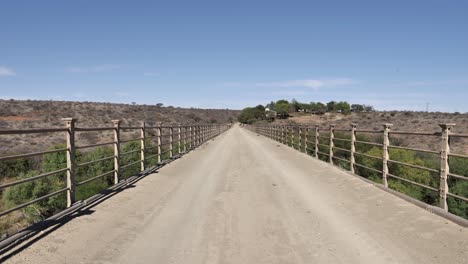 establishing: old wagon bridge over orange river in karoo south africa