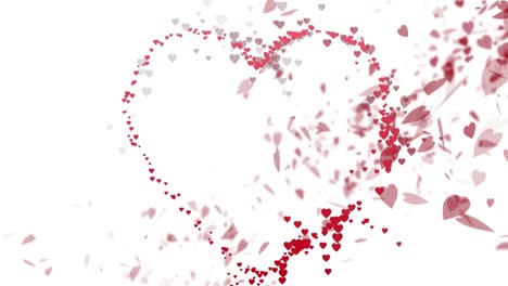 Animation-of-red-hearts-icons-floating-on-white-background