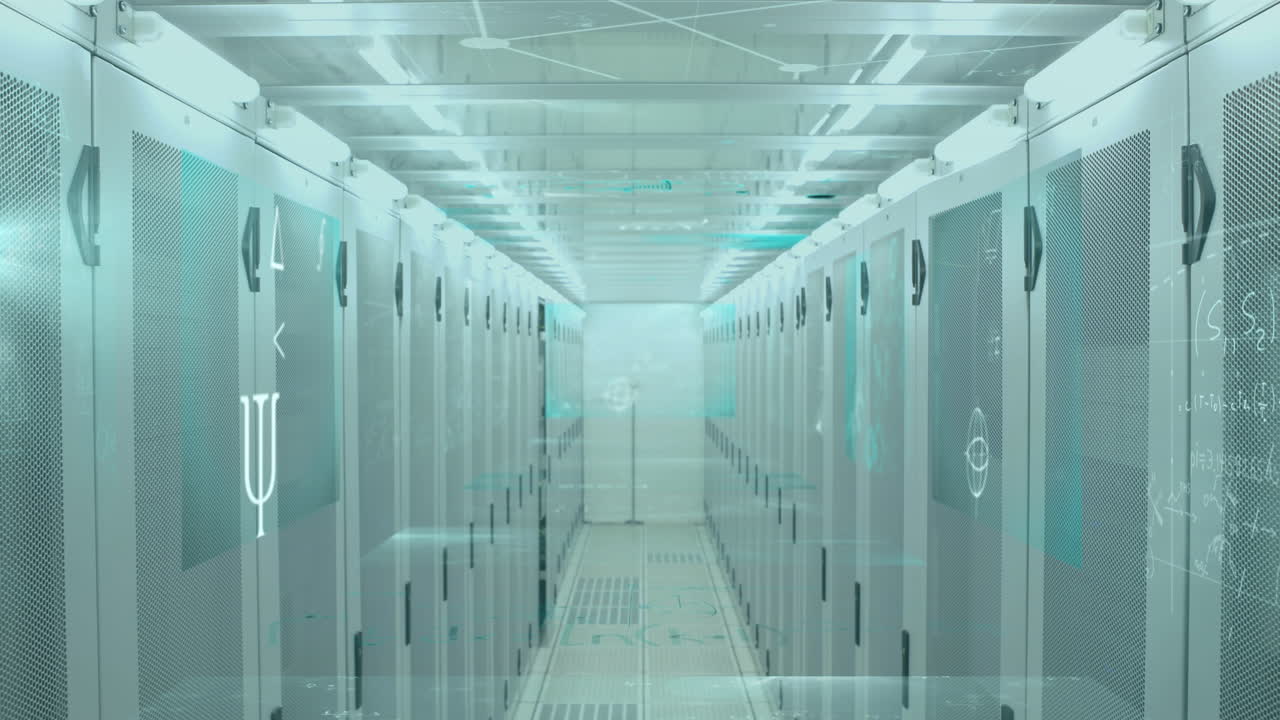 Animation of mathematical equations over server room