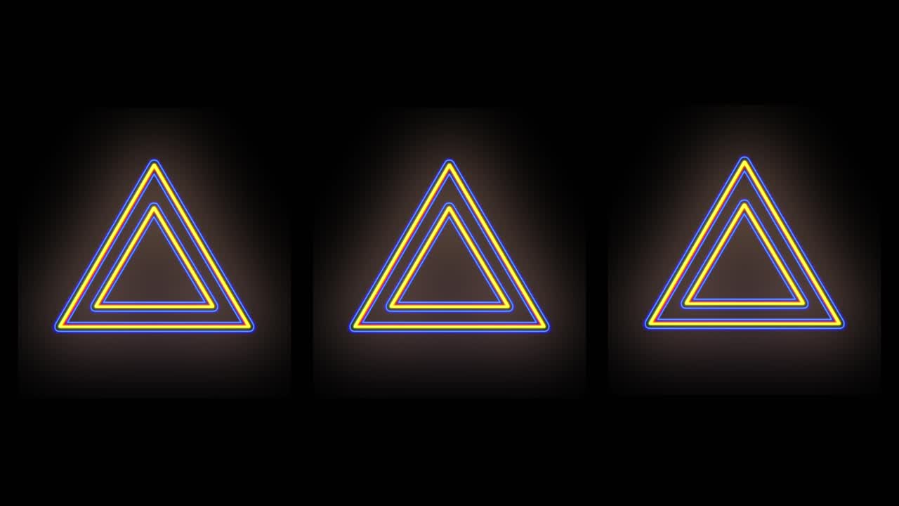 patrón geométrico de triángulos azul y amarillo neón