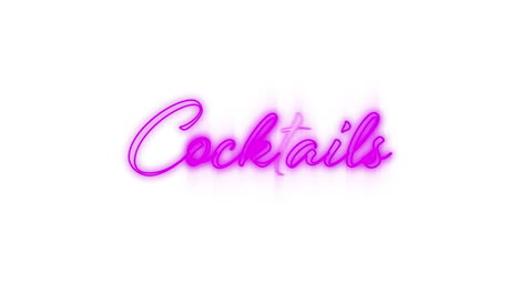 cocktails in pink neon on white