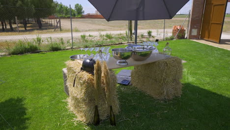 Outdoor-decoration-for-events,-sunny-day