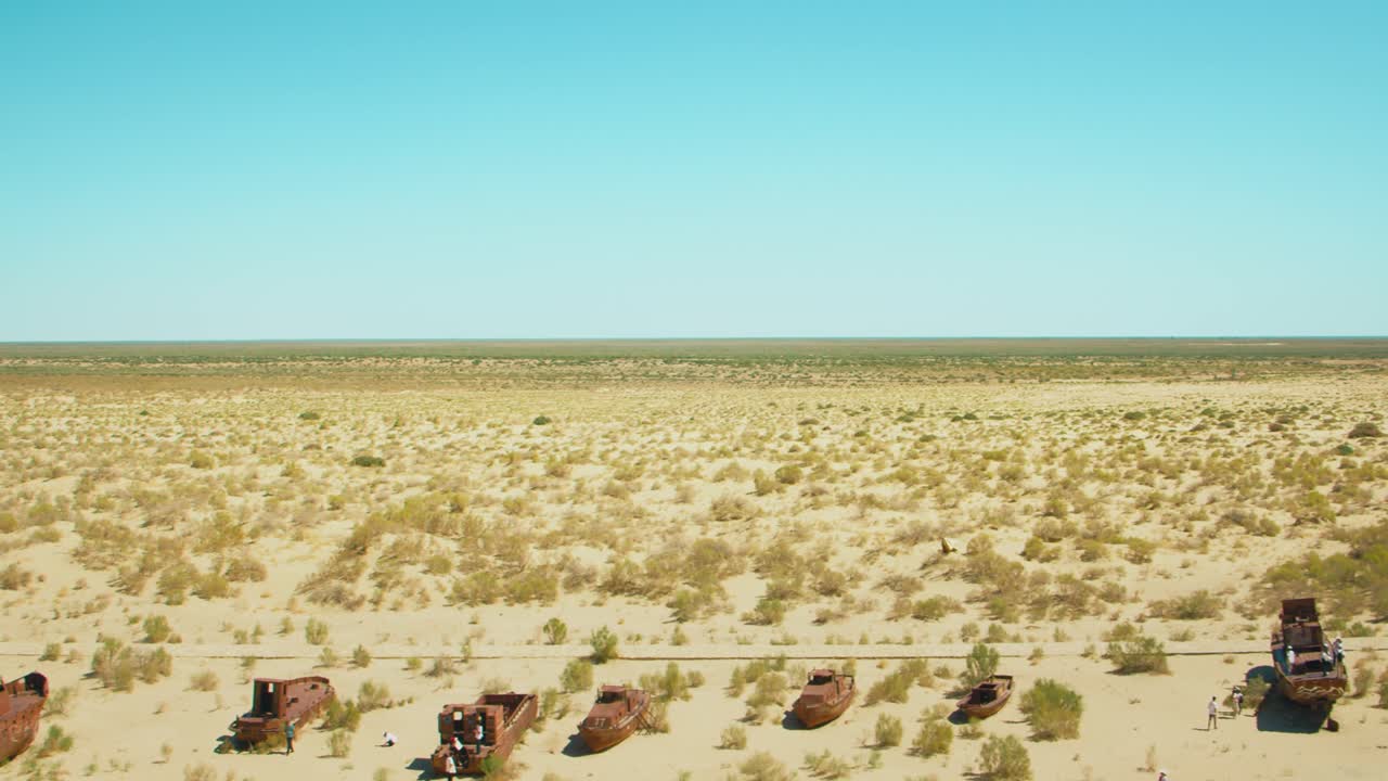 Aral Sea desert Sea Ships remains at Muynak Karakalpak Uzbekistan Soviet era 1 of 50