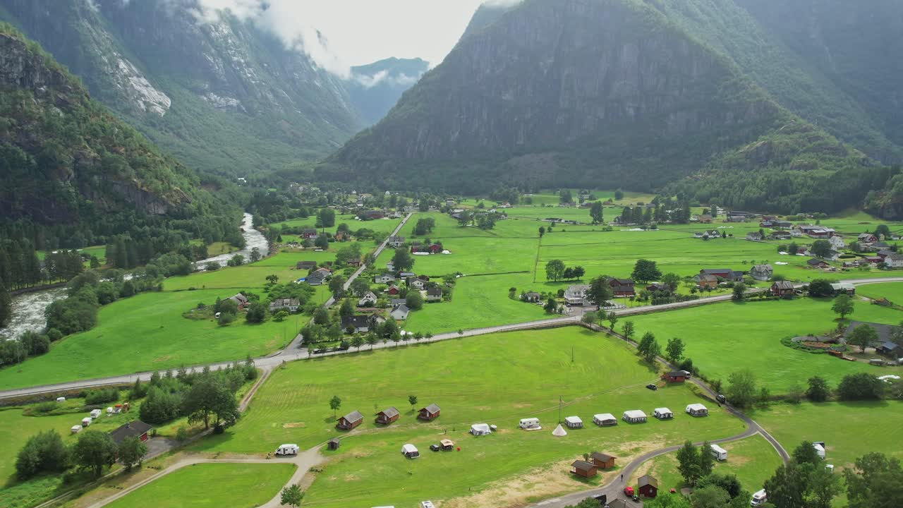 Stunning aerial view of lush Norwegian landscape in Scandinavia