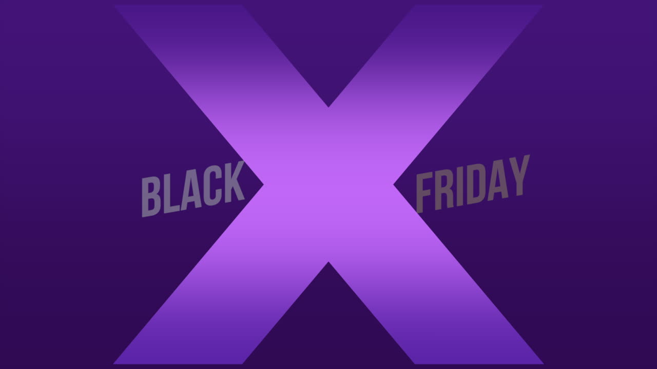 texto moderno de viernes negro con cruz púrpura en el gradiente