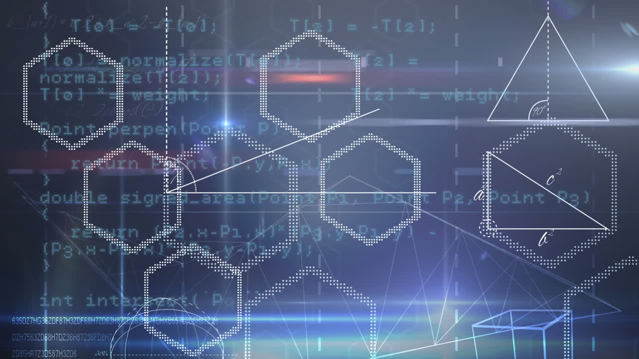 파란색 배경의 데이터의 애니메이션