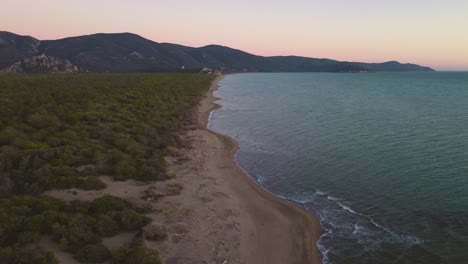 sunset at maremma national park in tuscany, italy