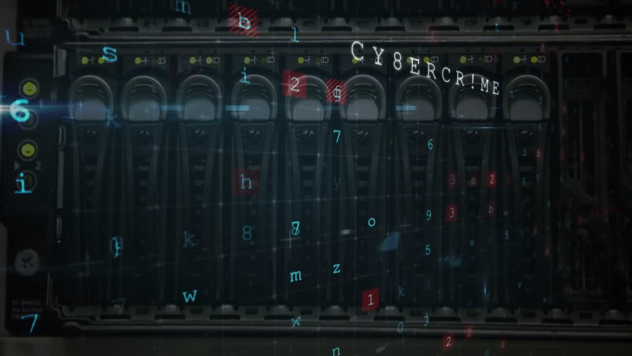 A digital animation of cyber crime threat to data security 4k