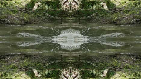 Kaleidoscope-from-Nature-Shots,-Wissahickon-Creek