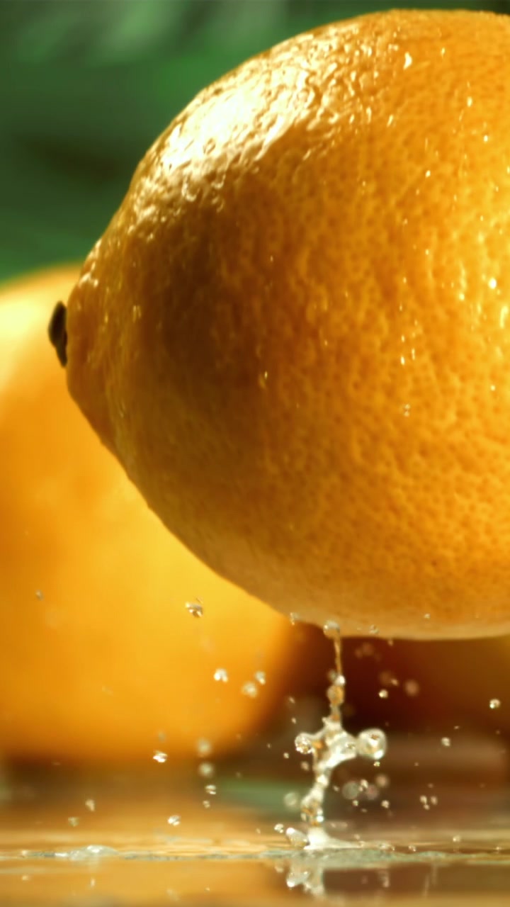 Limone fresco con schizzi d'acqua al rallentatore