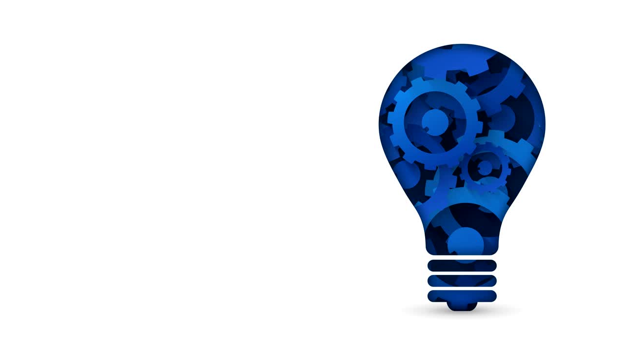 concepto de tecnología creativa engranajes azules bombilla