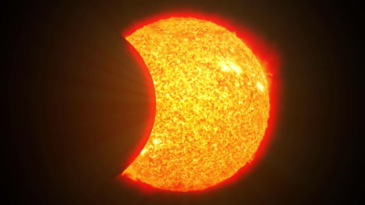 일식 태양 달 행성 지구 우주 우주 체계 4k