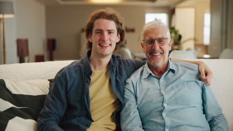 grandfather and grandson bonding at home