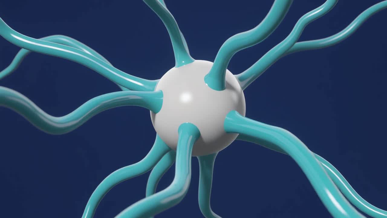 Struttura Animata di Neurone con Dendriti Ondeggianti