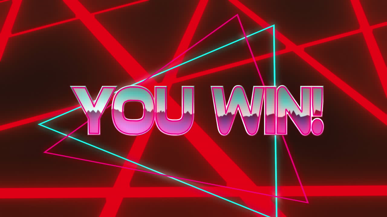 네온 패턴 배경 위에 텍스트를 이기는 애니메이션