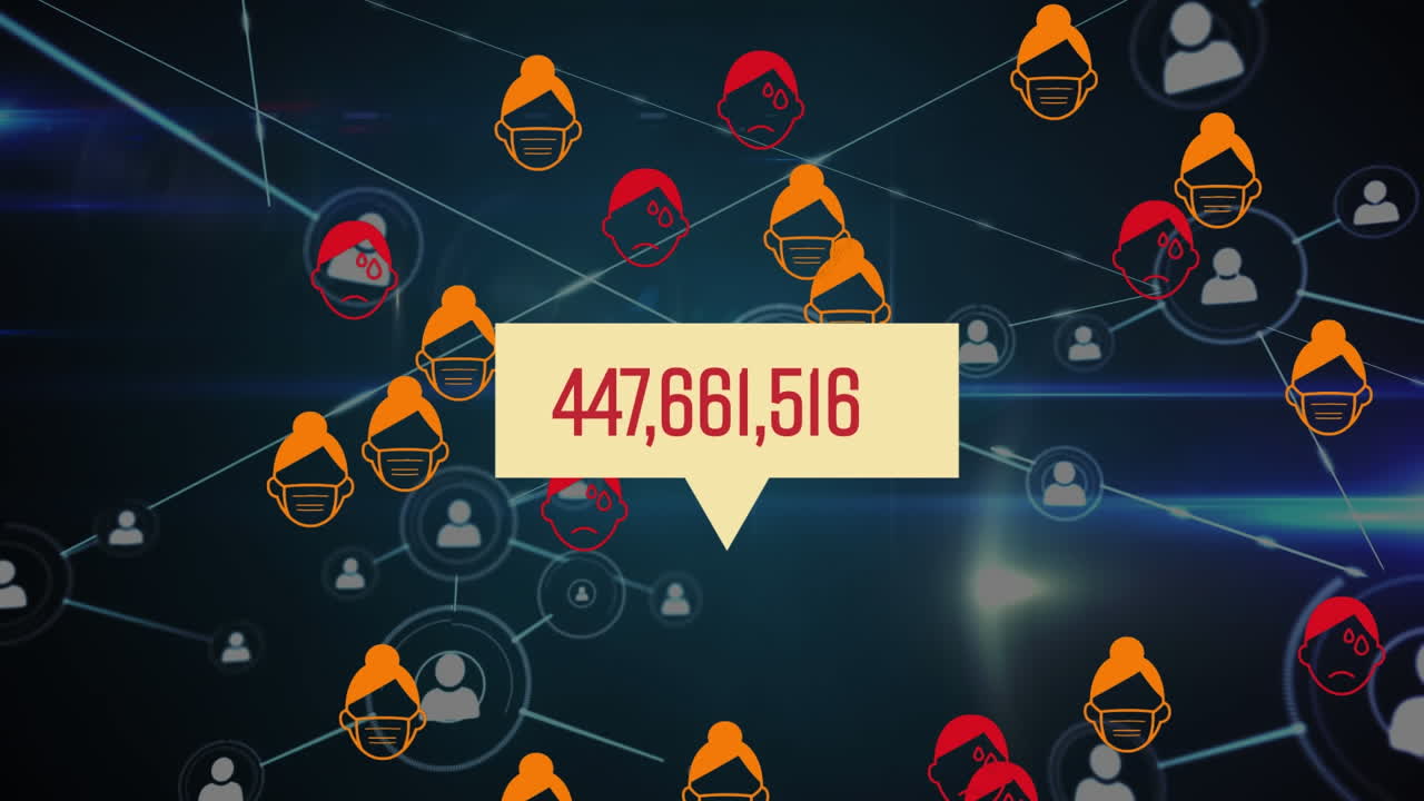 animación de datos de covid 19 a través de la red de conexiones voladoras