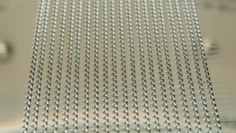 close-up view of metal spiral binding components