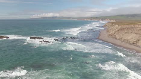 california coastal cliffs drone shot